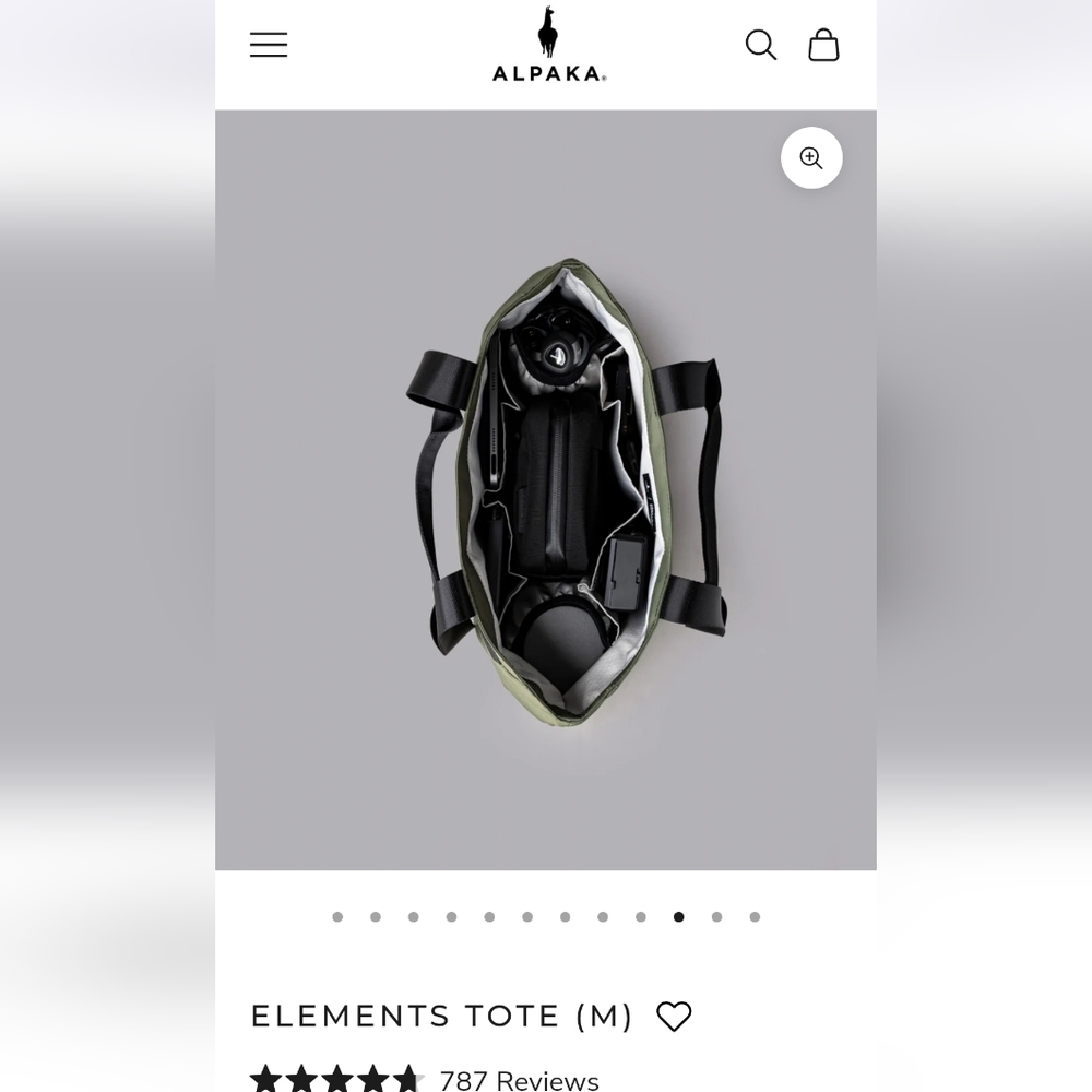 Alpaka Elements "BLACK" Tote Medium Unisex - Picture 3 of 12